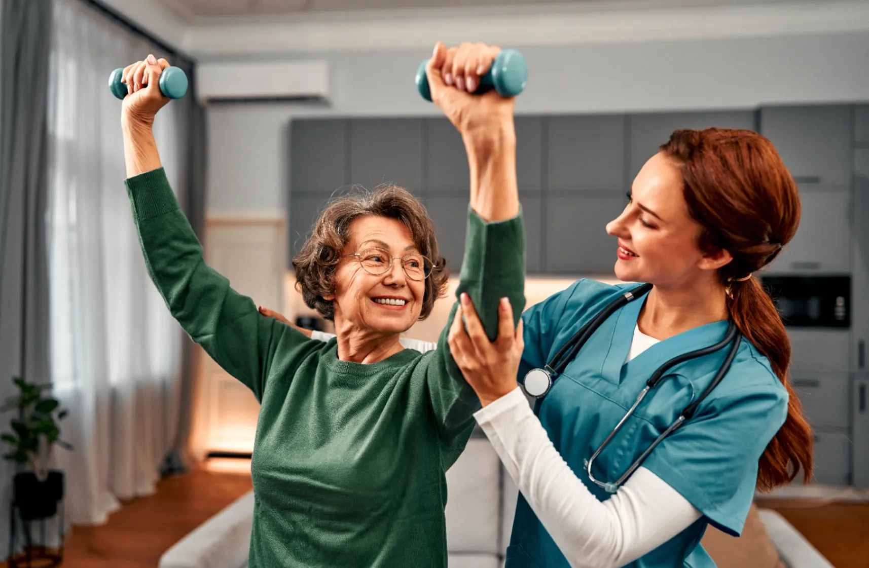 Occupational therapist helping a patient